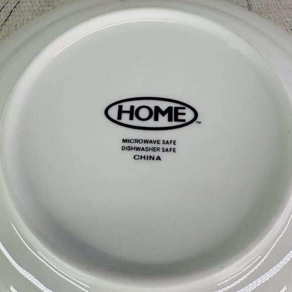 Home TM Blue Rim Scrolls White Center Smooth Ceramic 8" Pasta Soup Bowls Set 5 - Picture 12 of 16
